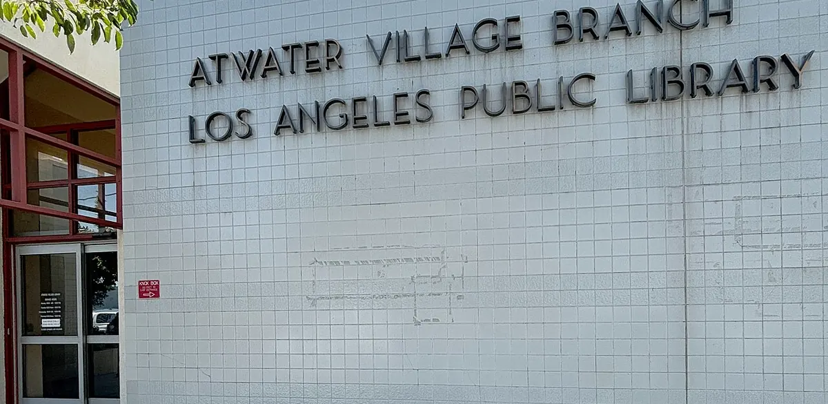 Exterior of Atwater Village Branch Library in Los Angeles.
