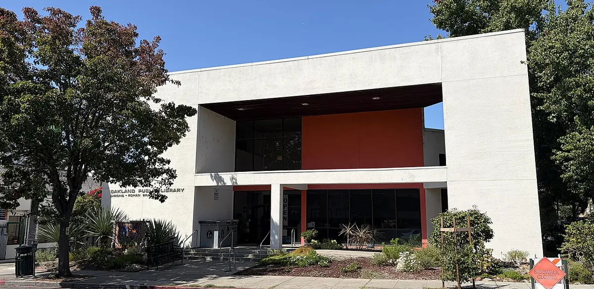 Exterior of Dimond Branch Library in Oakland.