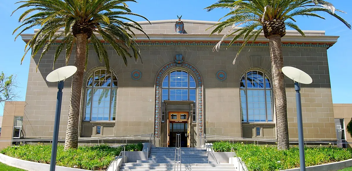 Exterior of Richmond/Senator Milton Marks Branch Library in San Francisco.