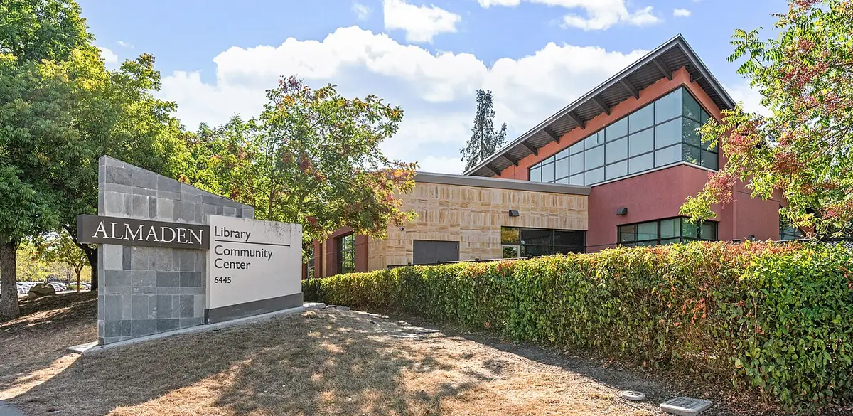 Exterior of Almaden Branch Library in San Jose.