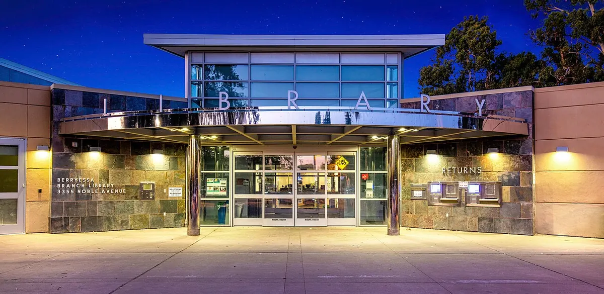 Exterior of Berryessa Branch Library in San Jose.